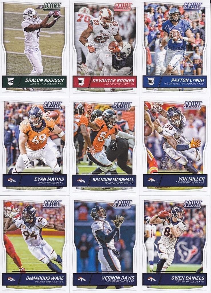 Denver Broncos - 2016 Score Football 15 Card Team Set w/ Rookies (PLUS 1 Special Insert Card)
