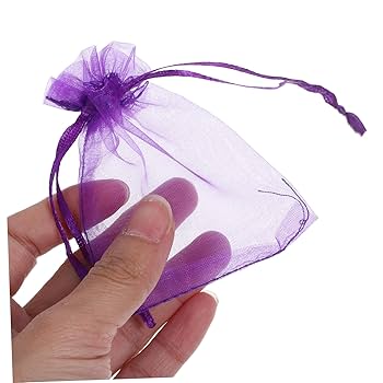 Amazon | MUCKLILY 100個 巾着袋 空の ンスバッグ 紫の小袋