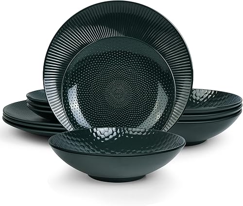 afcevnlb Plato de melamina de plástico para pan y mantequilla, juego de 4 piezas de 10.3 pulgadas, ligero, a prueba de roturas, resistente a las