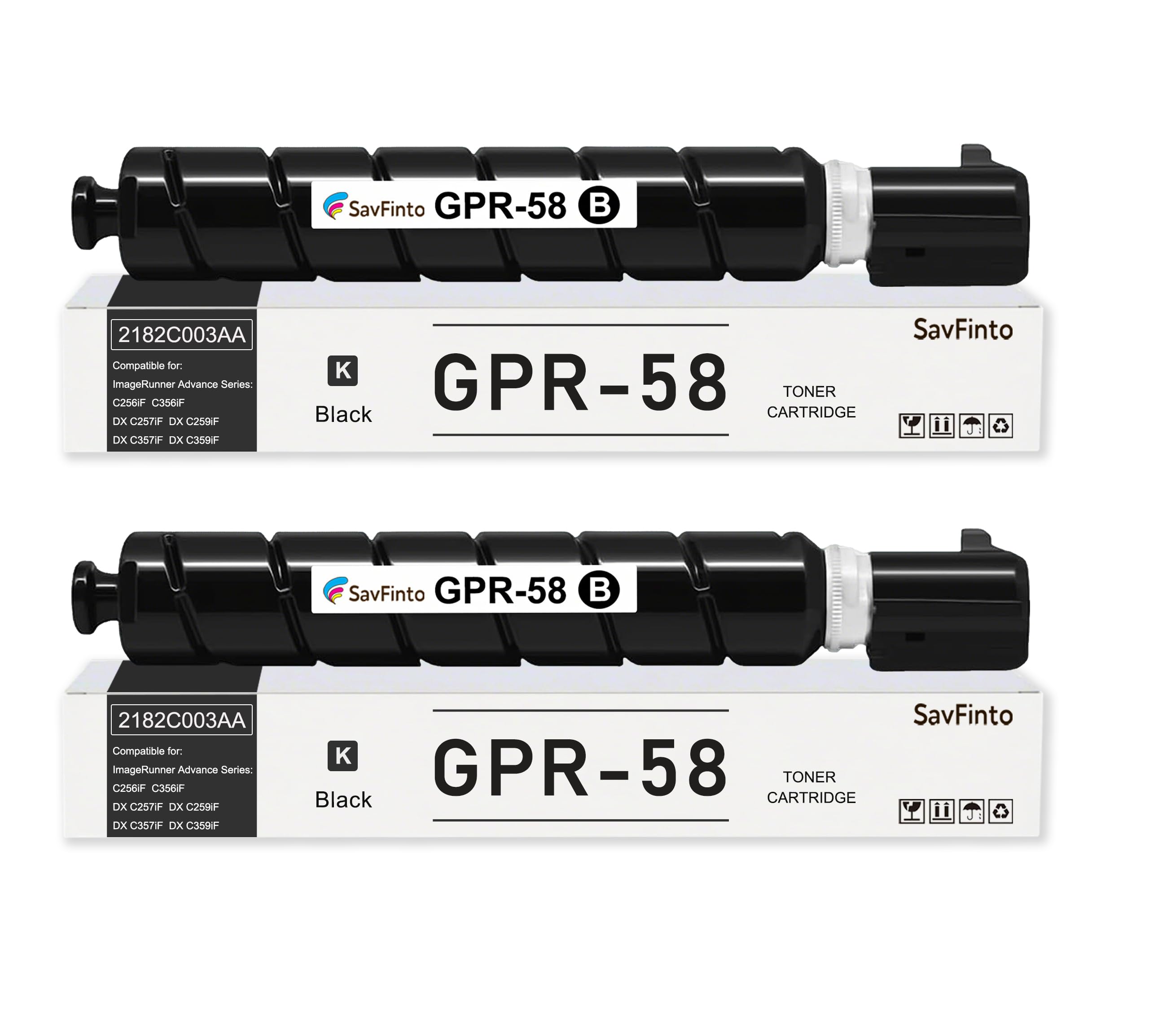 SavFinto GPR-58 GPR58 Black Toner Cartridge Replacement for Canon ImageRunner Advance C356iF C256iF C356 C256 DX C257 C257iF C357 C357iF DX-C359IF