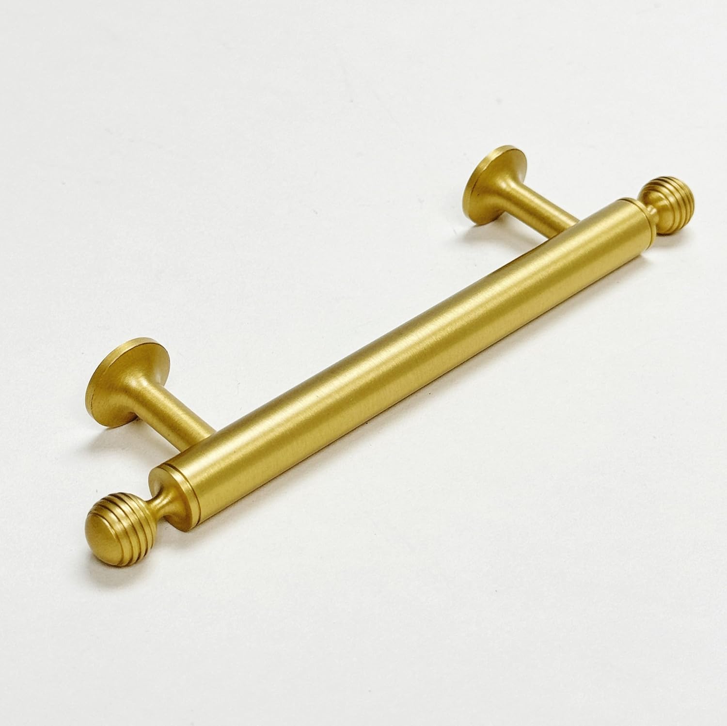 Satin Brass Cabinet Hardware Sweet Beehive Cabinet Knob and Drawer Pulls (5" Drawer Pull)