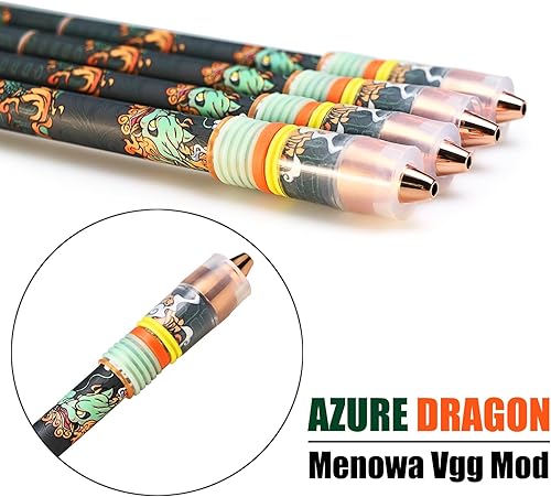 Miniatura 2 de Bolígrafo giratorio Menowa Vgg Mod, versión de bestia auspiciosa con puntas de oro rosa, bolígrafo giratorio con peso hecho a mano, dragón azul