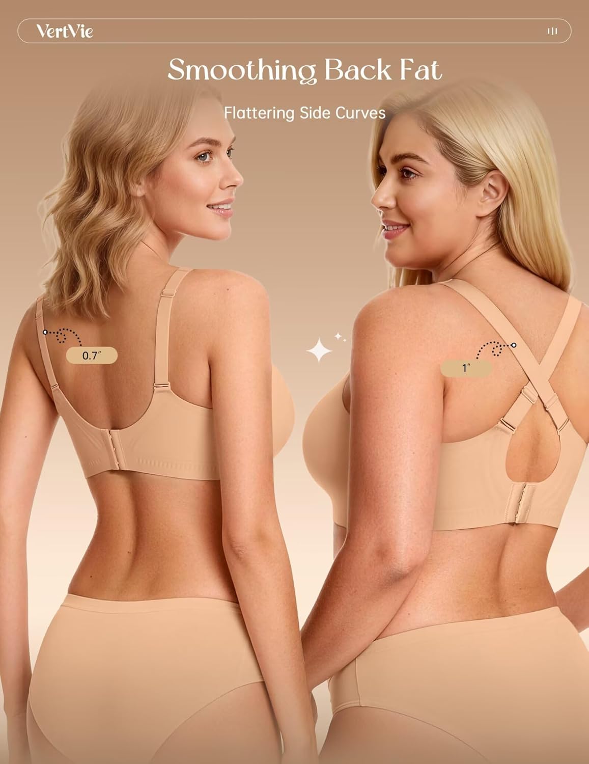 Vertvie 2026 Womens Wireless Jelly Bras Push Up Cup-Engineered Support Deep V Lift Bra Seamless No Underwire T-Shirt Bralette - Image 5