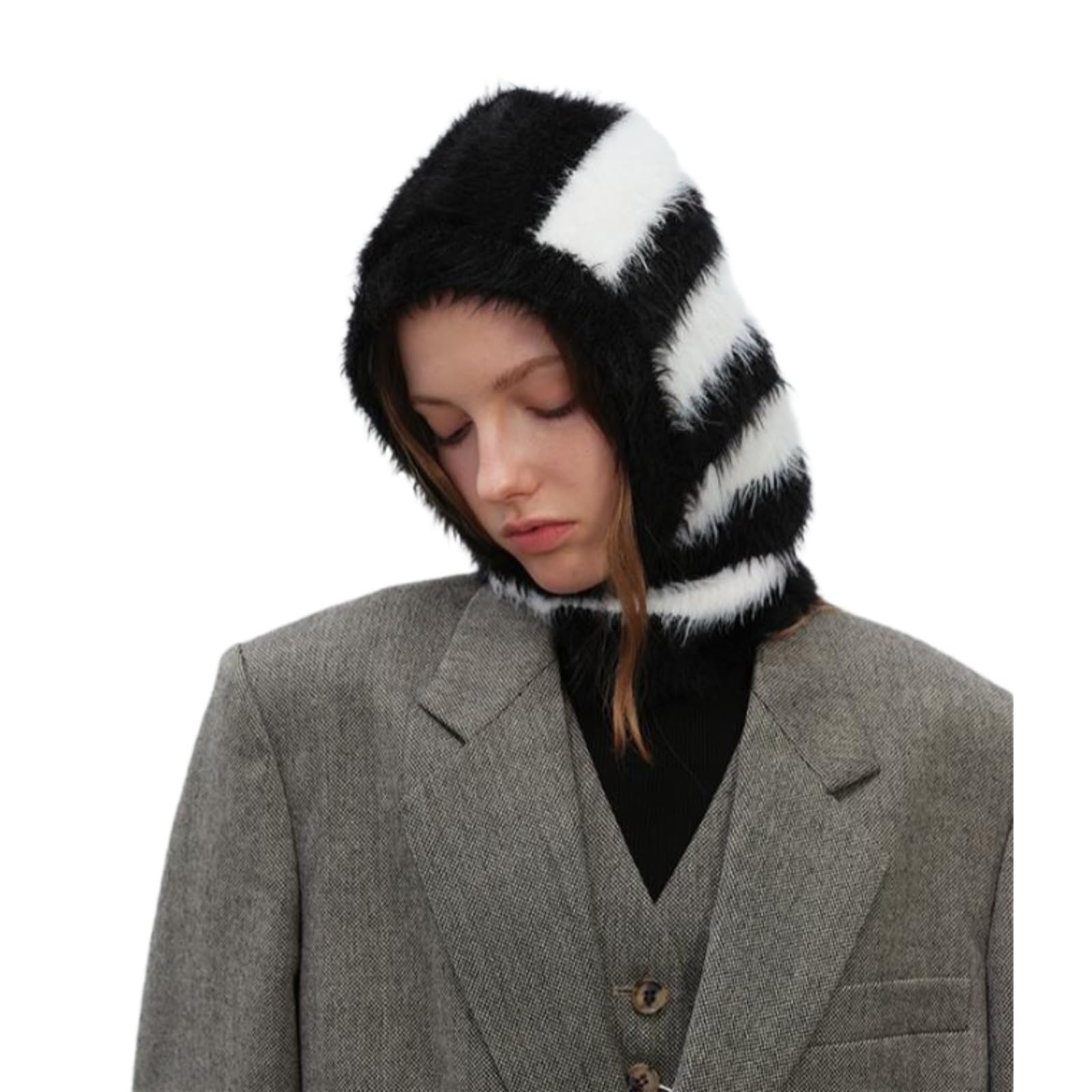 Sombreros de invierno para mujer, con capucha, pasamontañas, de punto, resistente al viento, para esquí, calavera, gorro, calentador de cuello, bufanda, casco