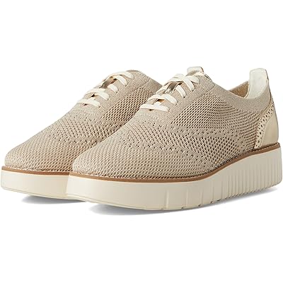 Cole Haan Grand City Platform Stitchlite Oxfords rye/gold metallic knit/ivory