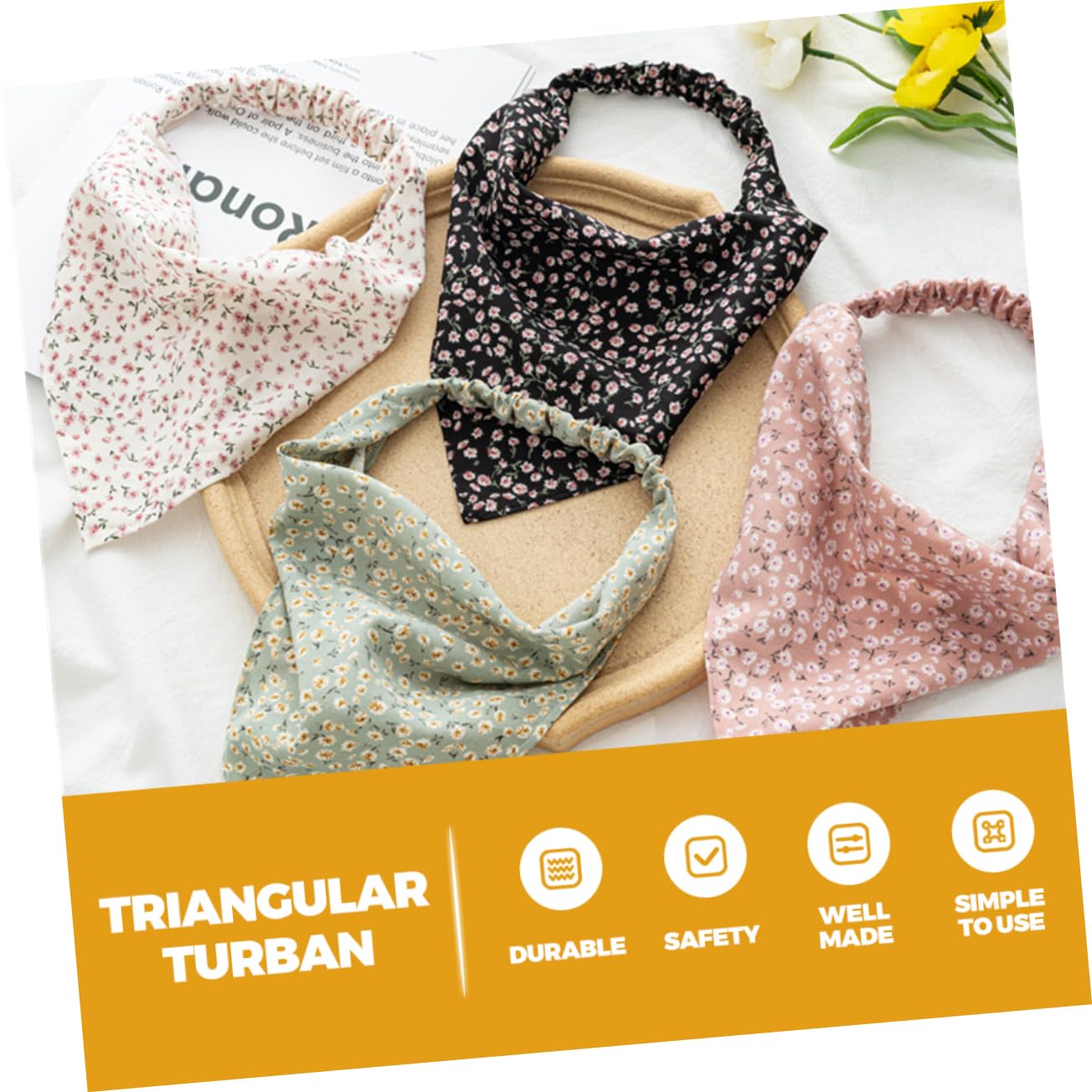 Didiseaon 18 Uds Carpeta Triangular Pañuelo Para La Cabeza Tocado Tela Para El Cabello Para Mujer