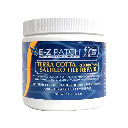 13 Kit de reparación de azulejos Saltillo, relleno de azulejos terracota para bricolaje (rojo-marrón, 1 libra)