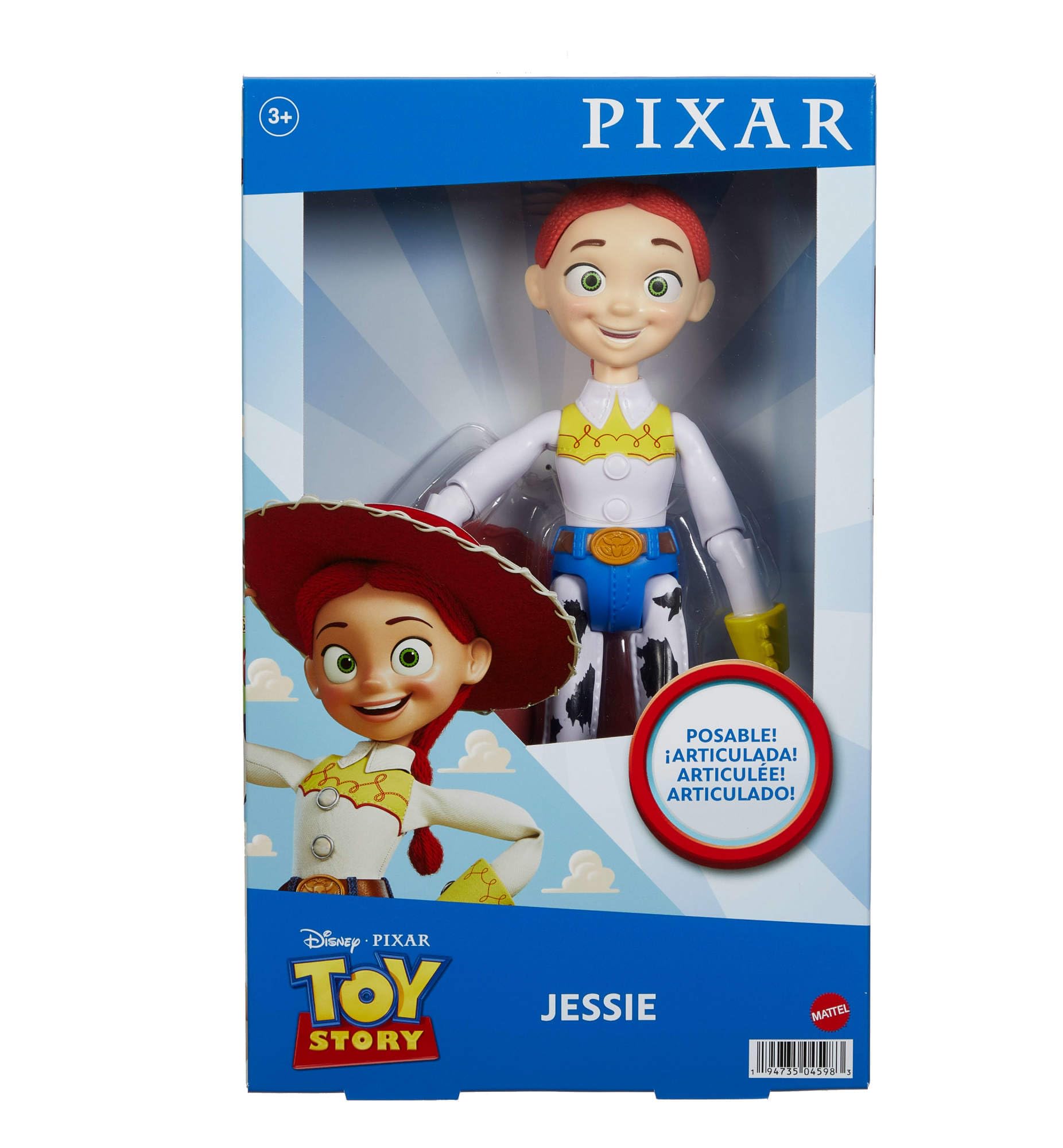 Mattel Disney Pixar Toy Story Jessie grande Figura 25 cm articulada, juguete para niños +3 años (HFY28)