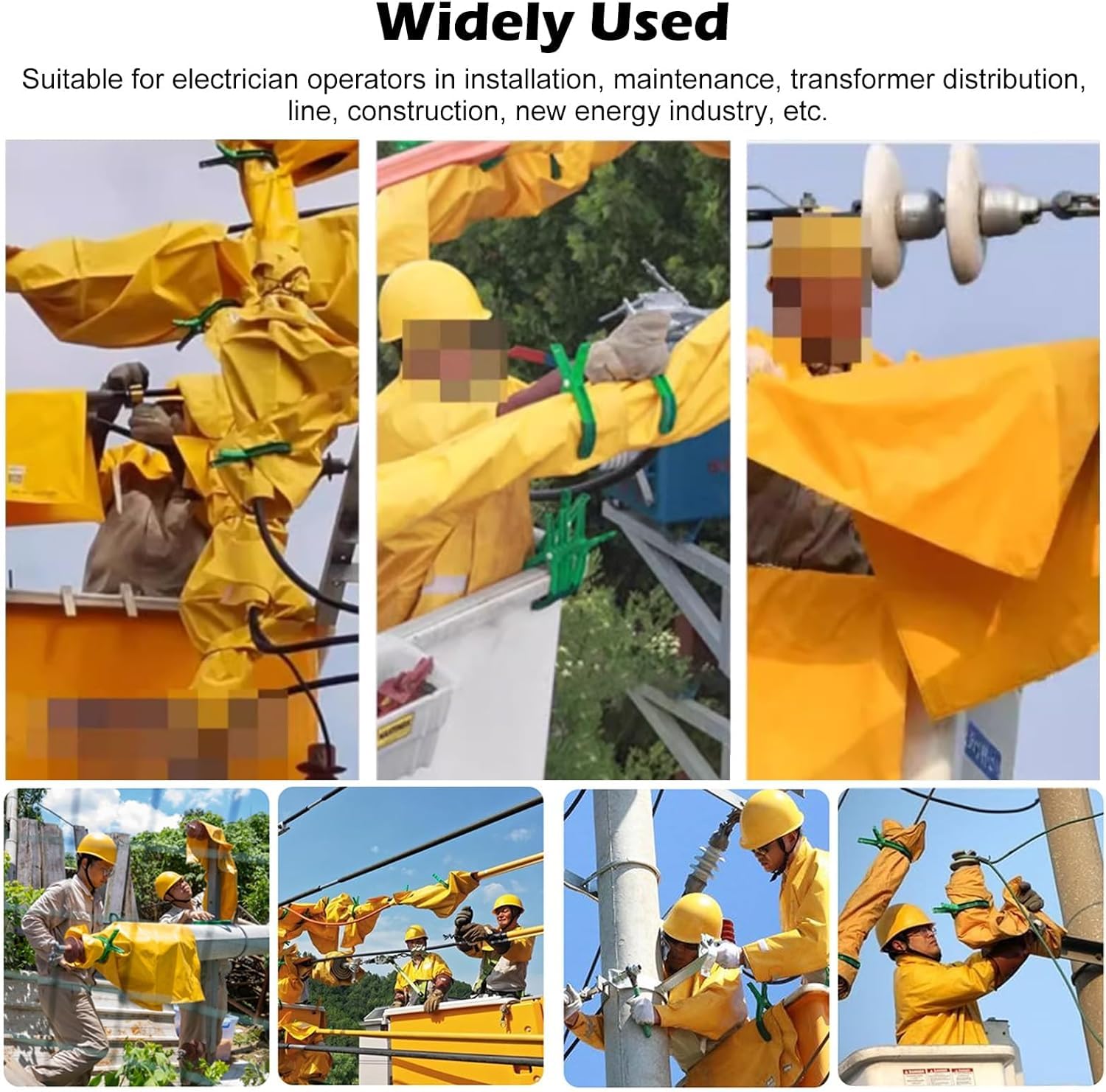 Yellow Fireproof Welding Blankets Commercial High Low Voltage Electrician Safety Insulation Tools with 3 Clamp, Electrical Insulating Blanket(Yellow-0.4kv,100x150cm)