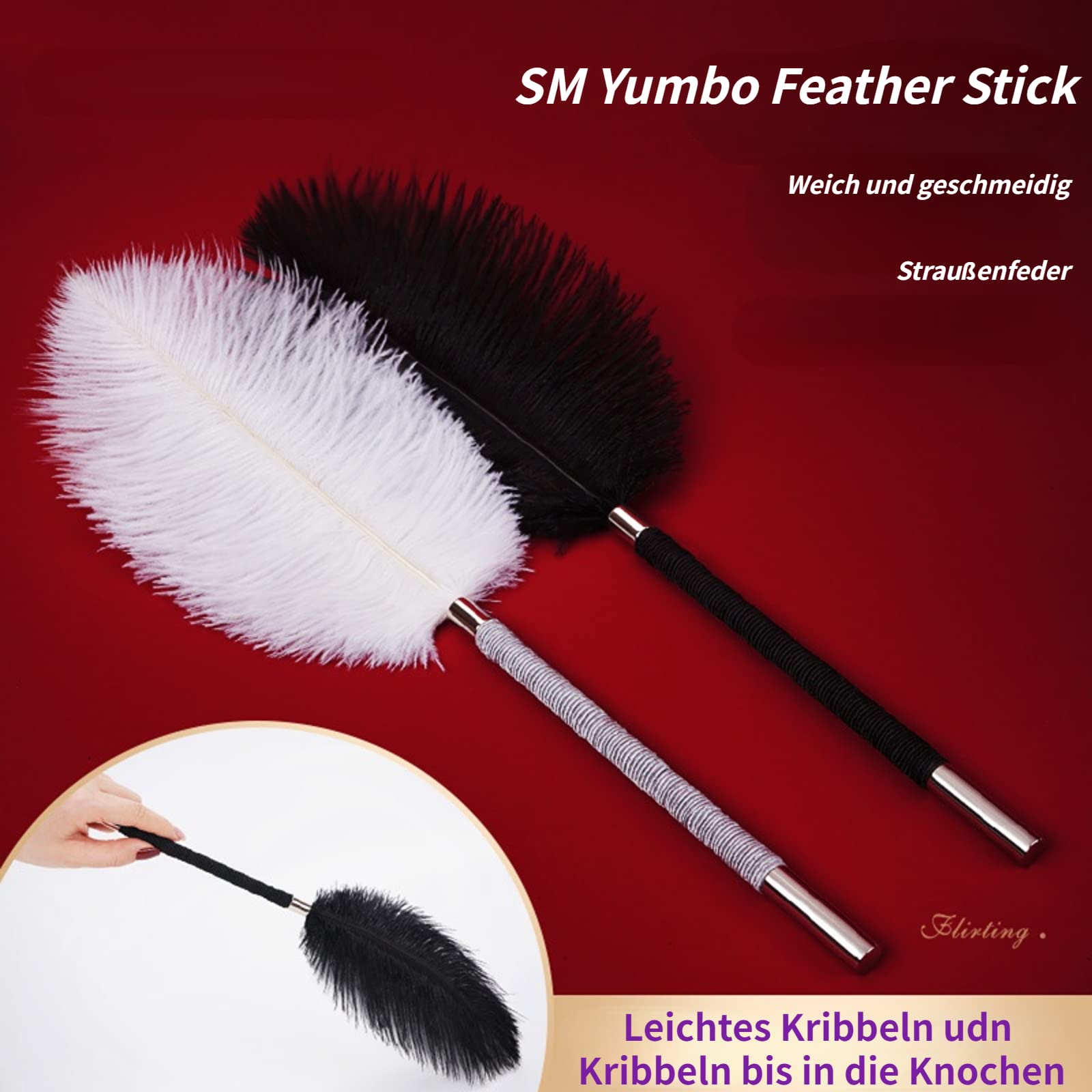 sexspielzeug feder Sexspielzeug Federkitzler Flirten Feder Weiß Liebes Streichel Feder mit  Schwarz Band Federstock Erwachsene Sex Spielzeug für Paare Männer Frauen :  Amazon.de: Drogerie & Körperpflege main image 0