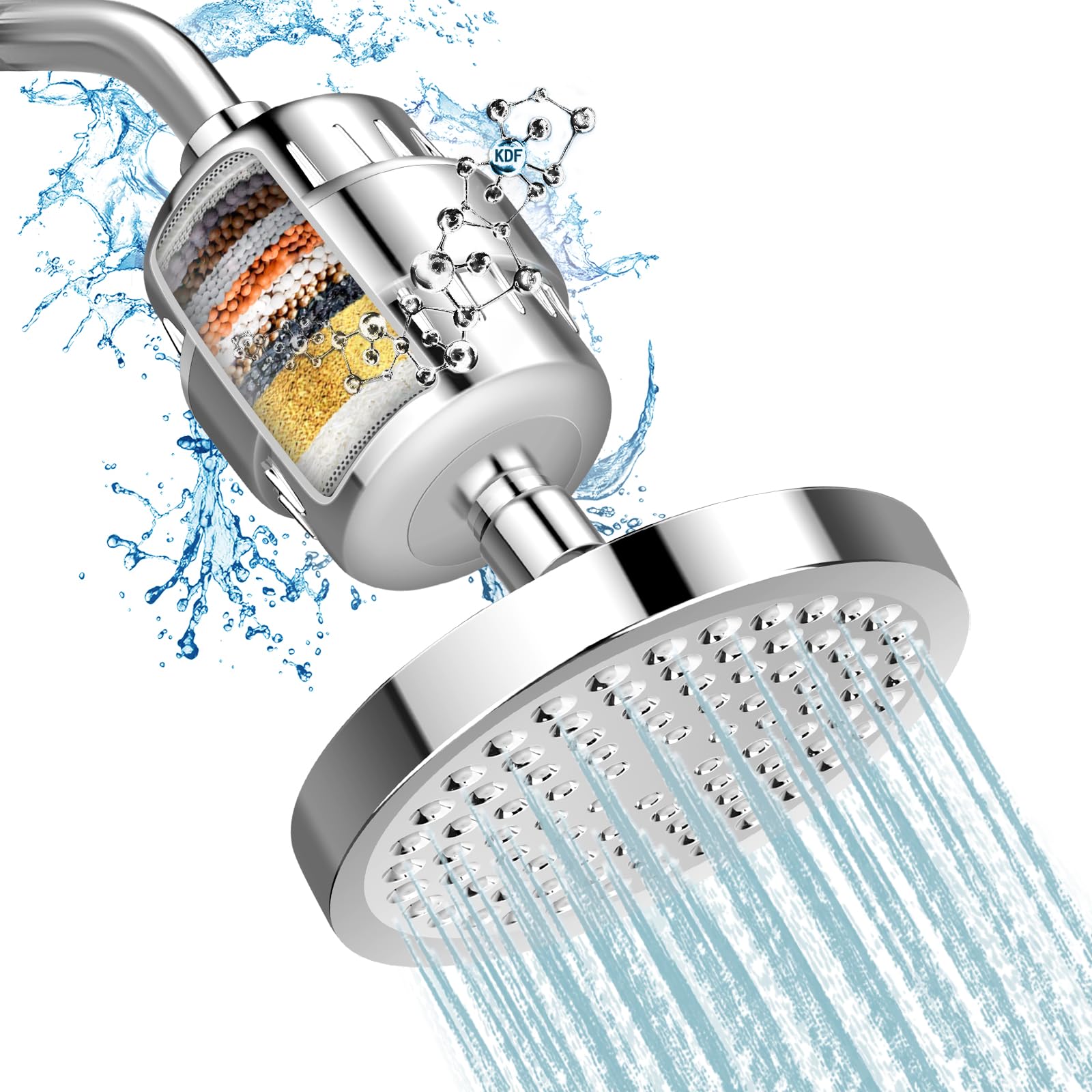 FEELSO SF-15 Shower Head Filter and Shower Head 15 Stage Filter High Output Hard Water Softener for Bathroom Showerhead with Filter Cartridge for Hard Water Remove Chlorine and Harmful Substances (B0D22J6H6Q) Amazon Price History, Amazon Price Tracker