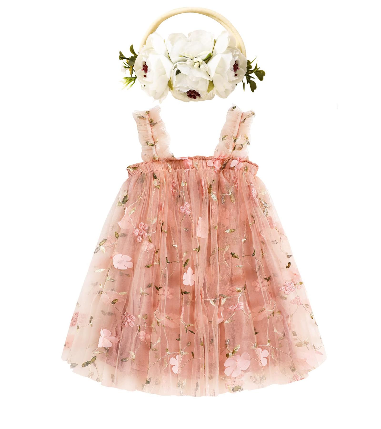 Toddler Baby Girl Tutu Dress Infant Tulle Flower Dresses Little Girls Sleeveless Sundress 6M-5Y