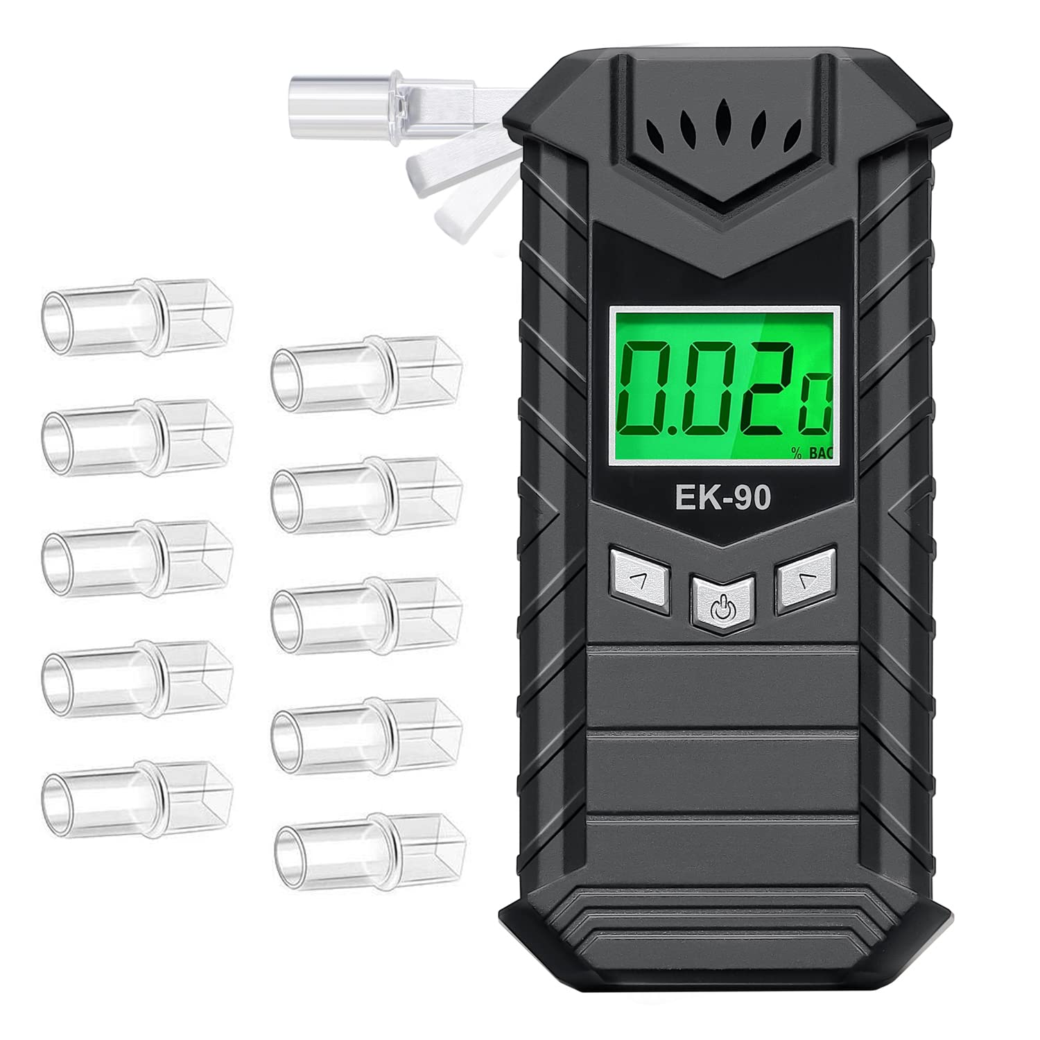 SOYAA Etilometro Portatile Certificato, Alcol Test Portatile, Registrazione 32 Risultati, Etilometro con Display Digitale LCD Ricaricabile, Adatto per Uso Domestico o per Feste, Fornito (230, Grammi)
