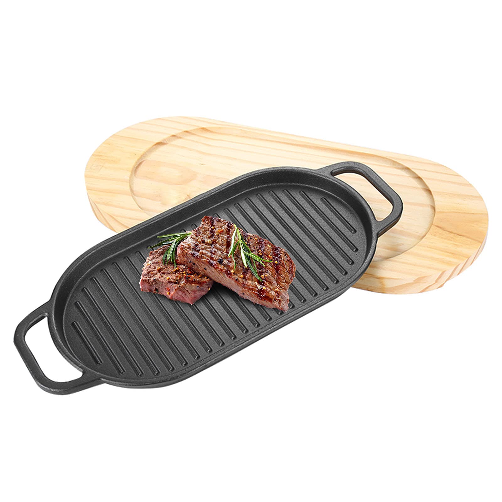 Cuisinière d'intérieur ou barbecue de camping : poêle en fonte polyvalente 14,5 po