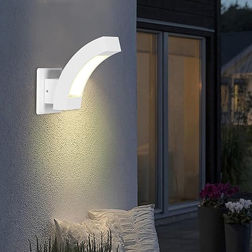 Miniatura 7 de Lámpara de porche para exteriores, aplique de pared LED blanco, IP54, impermeable, lámpara de montaje en pared de aluminio para casa, patio, garaje,