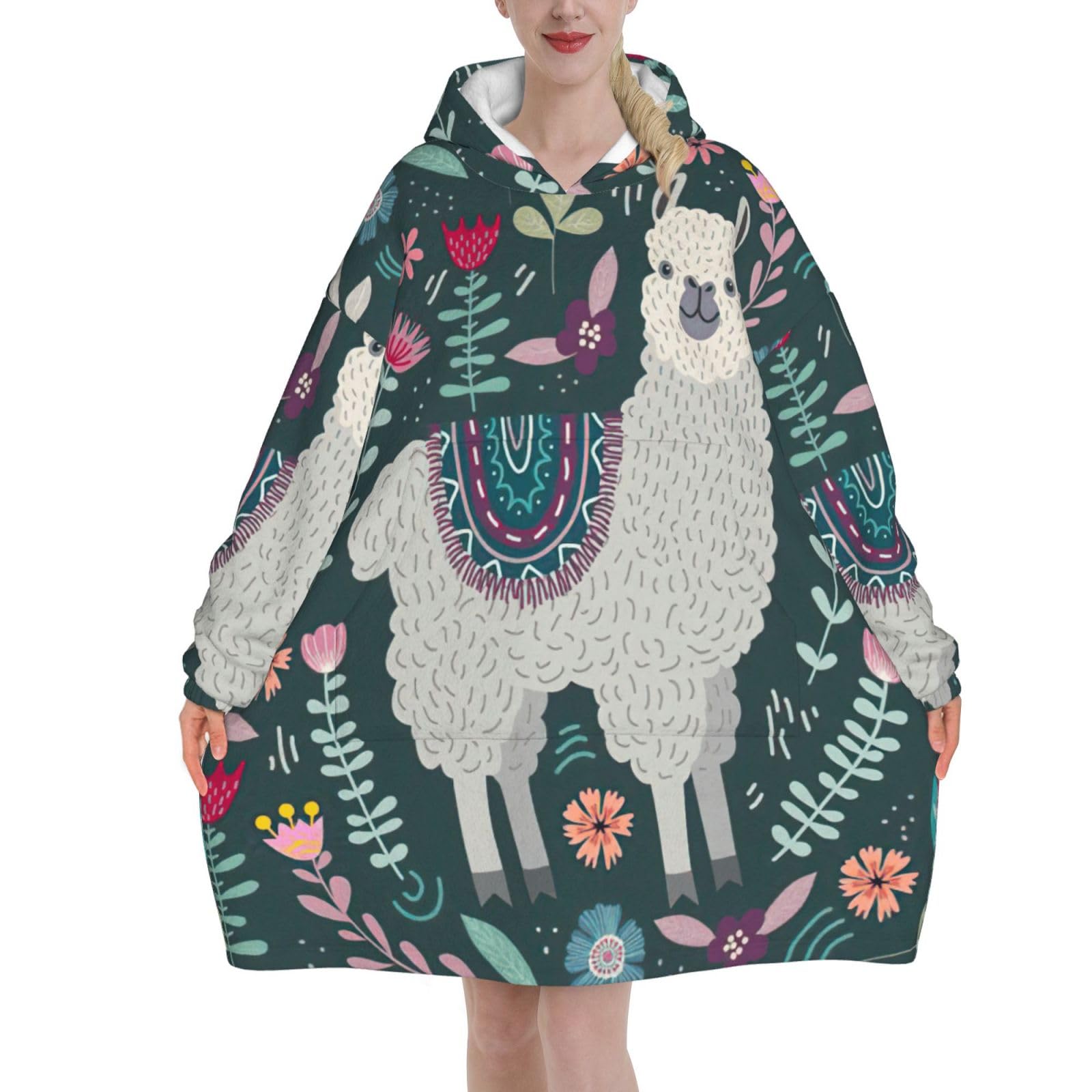 Couverture à capuche alpaga pour vos soirées canapé confort et cocooning d'hiver - 8