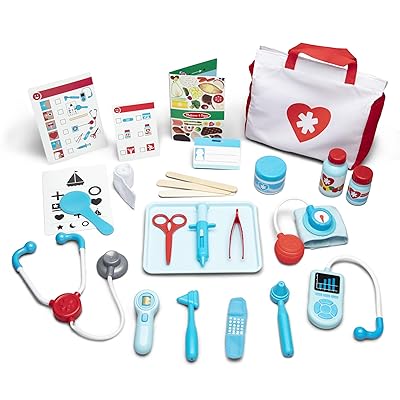 Melissa & Doug Get Well Doctor Kit, 25-Piece Toddler Doctor Play Set, Realistic Pretend Play Toys & Accessories, Preschool Toys for Girls & Boys Ages 3+