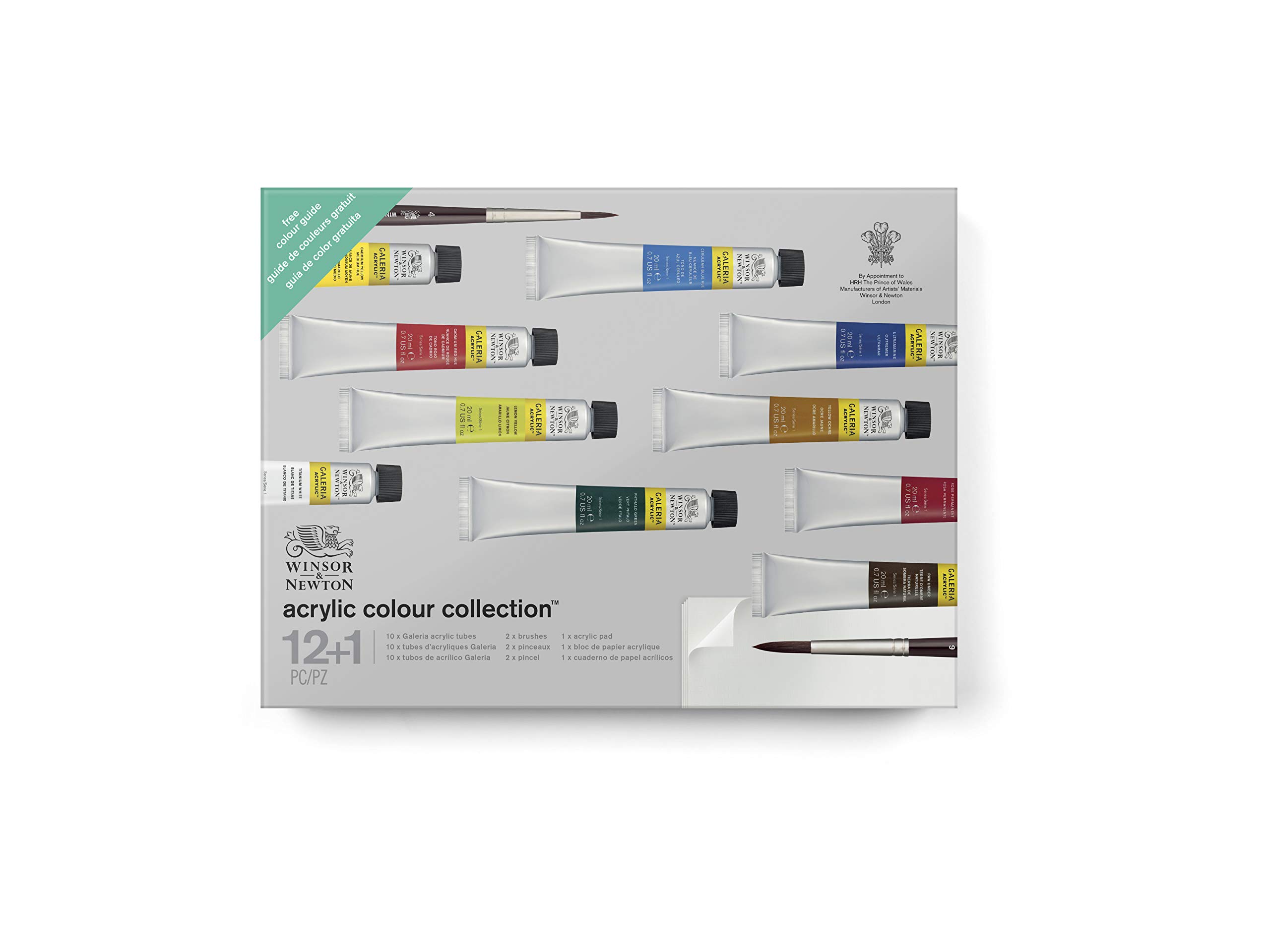 Winsor & Newton Galeria Acrylic Paint Gift Collection, 10 Colors, Count