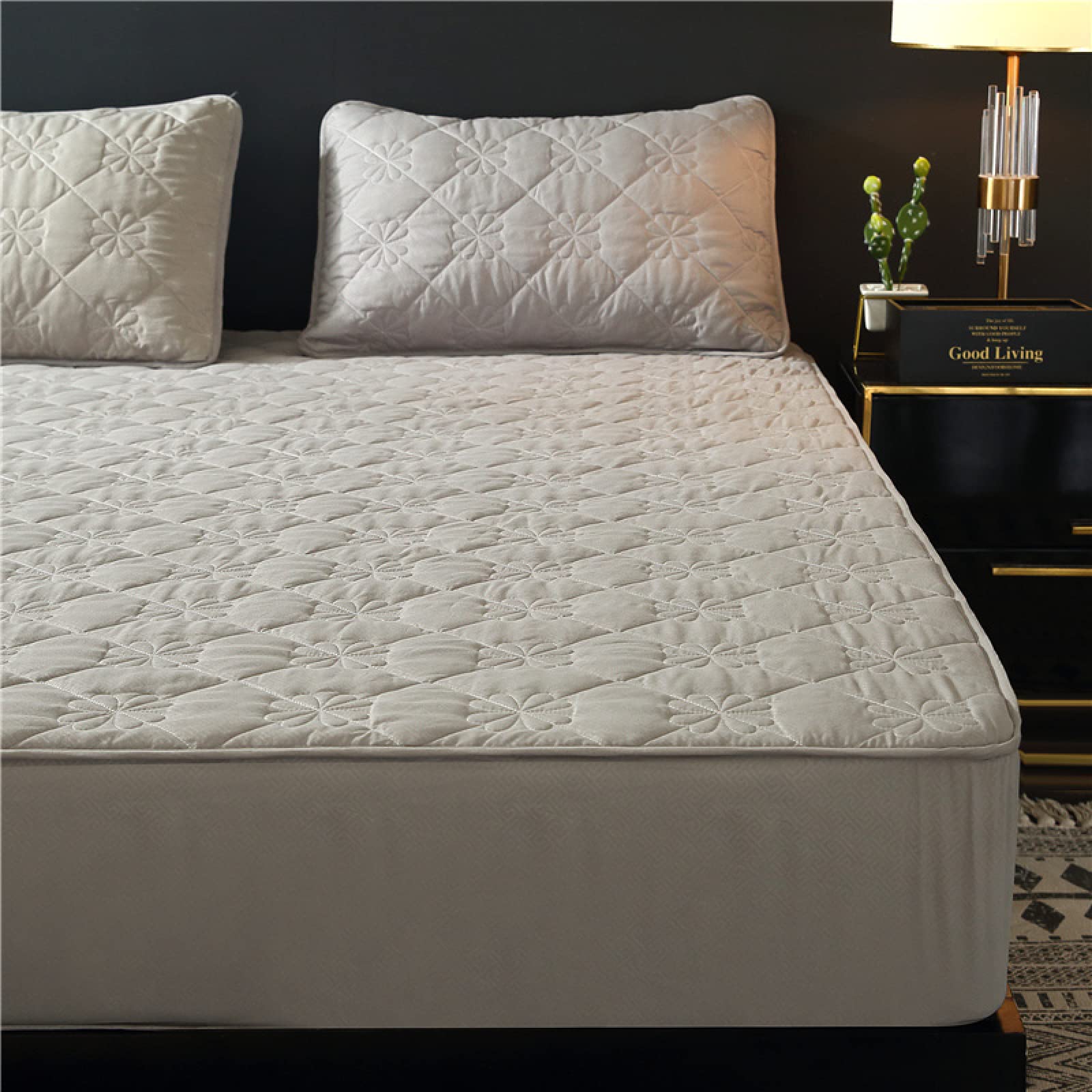 Colchón de lujo 100% algodón egipcio. Sábanas bajeras extra profundas. Cama Super King Size mezcla de algodón poliéster 200 x 220 + 25 cm