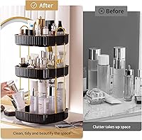 Vista 3 de 3 Tiers Bathroom Organizer Countertop Storage Spinning, 360 Rotating Makeup Organizer for Vanity, Large Capacity Perfume Organizers and Skincare