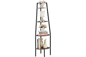Hoctieon 4-Tier Corner Shelf: Maximize Space with Industrial Charm