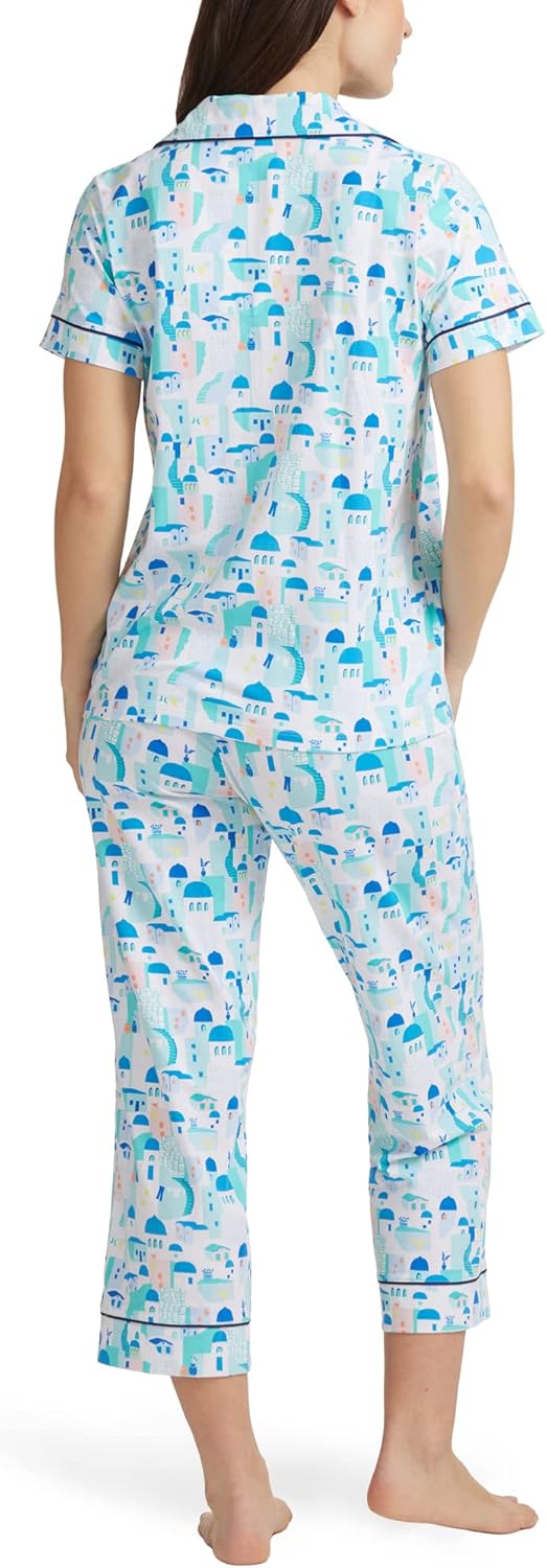 BedHead - Short Sleeve Cropped PJ Set - Santorini - X-Small - Image 3