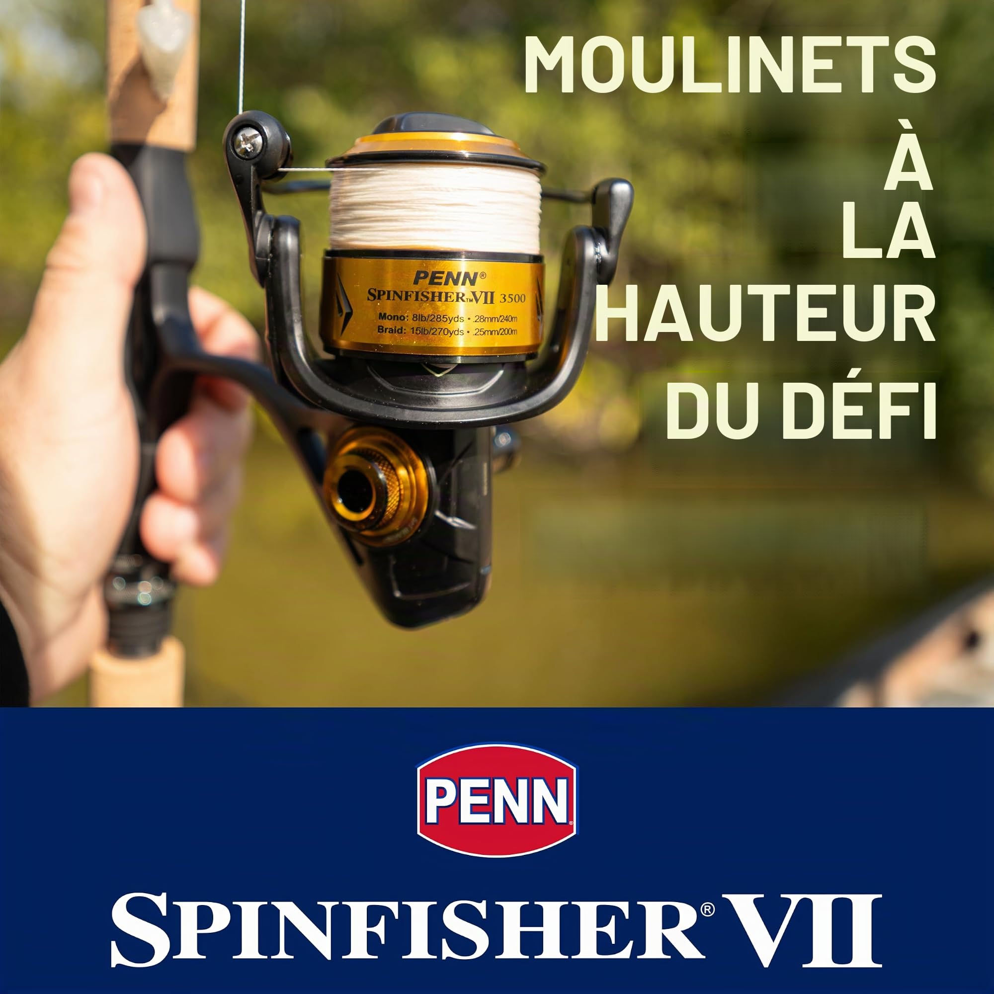 Penn Spinfisher VII Moulinet de pêche en mer salée IPX5 CNC Noir et Or