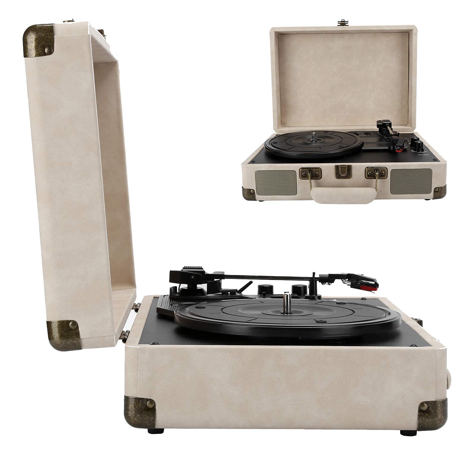 Giradischi in Vinile, Giradischi Portatile Vintage con Bluetooth, 33/45/78 Giri/min, 100/u2011, Supporto per Dischi in Vinile da 7/10/12 Pollici. Ciao