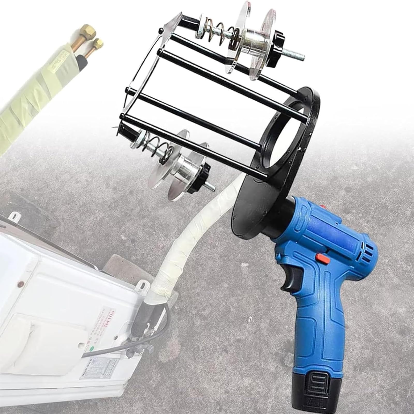 YXYLJOZ Electric Tape Winding Machine for Air Conditioning, 80mm Aperture, 20m/min Capacity, Adjustable Cable Ties 5-10cm, Ideal for Maintenance Professionals and Store Use