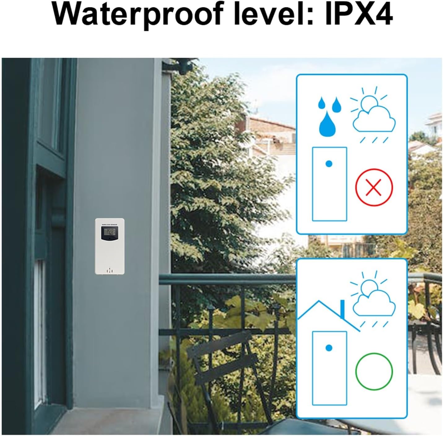 Wireless Sensor Hygrometer Digital Thermometer Temperature Humidity Meter in/Outdoor Used with Weather Stations