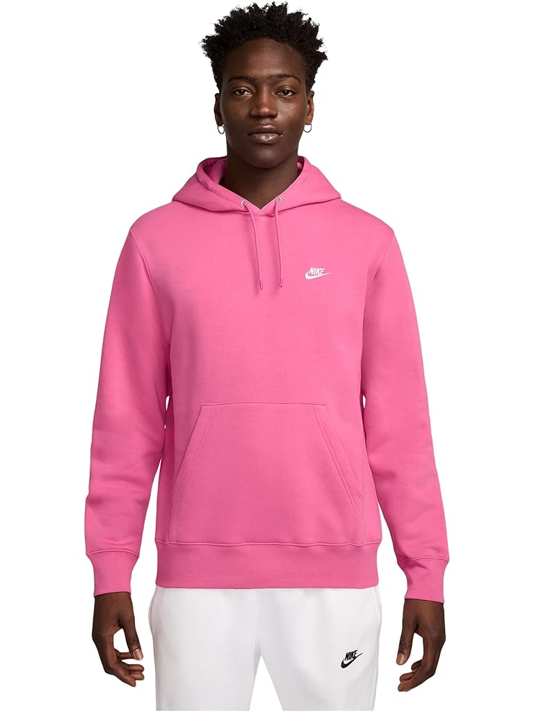 Pink Nike Club Fleece Pullover Hoodie