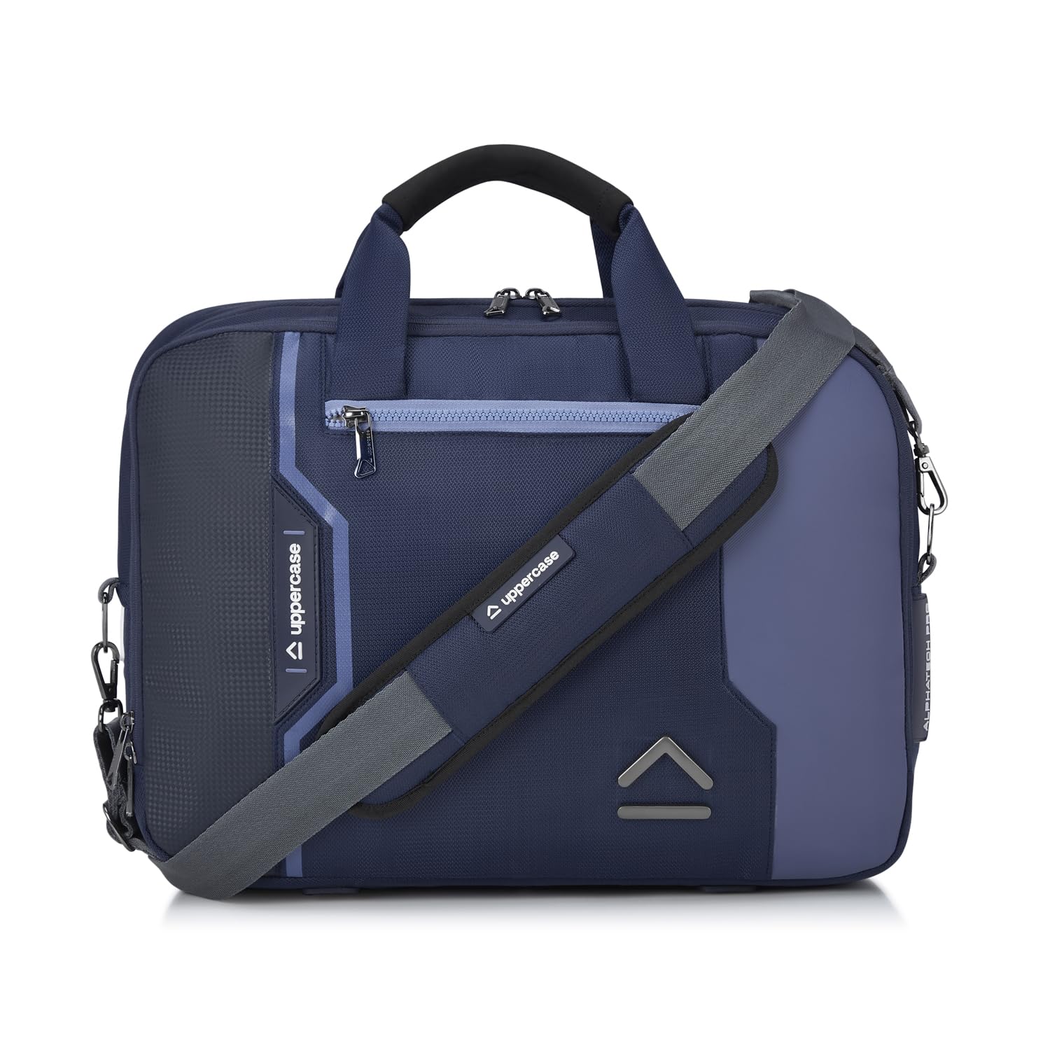 uppercase Alphatech Pro 03 Padded 15.6" Laptop & iPad Compartment Messenger Bag with Trolley Sleeve Quick Access Pockets Detachable Shoulder Strap Office Bag for Men & Women - 19 L-image-24
