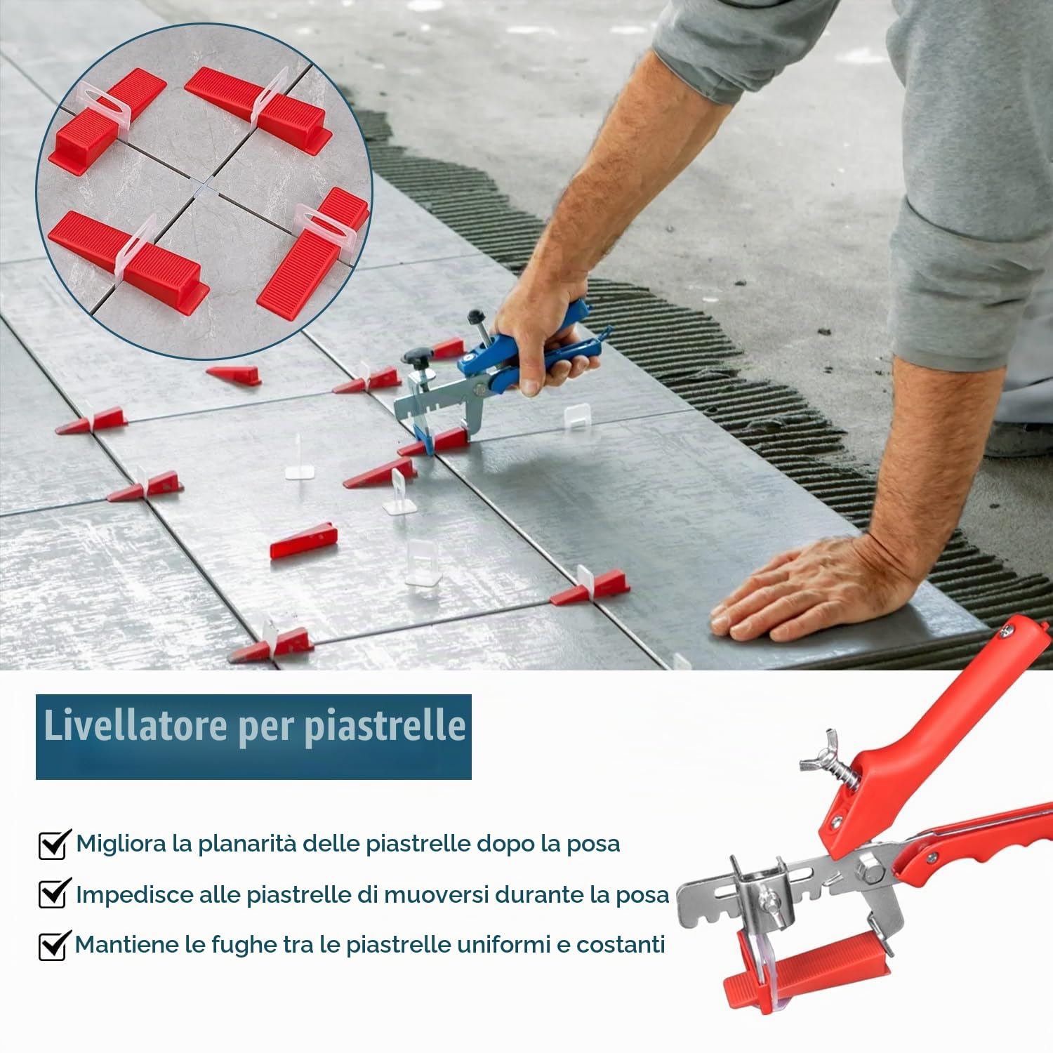 601 Pezzi Livellatori per Piastrelle Cunei per Piastrelle Distanziatori per Piastrelle Kit Sistema di Livellamento per Piastrelle Con Pinza per Piastrelle per Piastrelle per Piastrelle Pavimenti