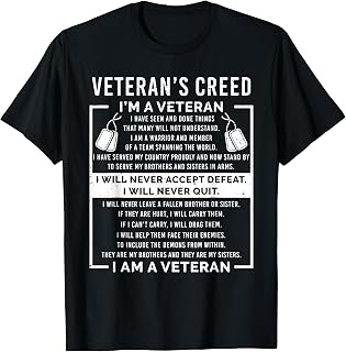 Veteran's creed Patriot War USA Oath Grandpa T-Shirt