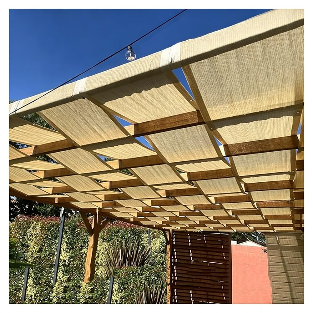 Vela de sombra rectangular 0.5x4m toldo lona protector solar para terraza exterior con cuerda