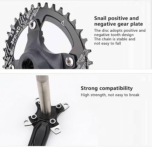 Vista 5 de Bicicleta de montaña Cigüeñal hueco integrado eje de manivela modificado monodificado 32T 34 36T 34T/Negro,32T/Negro,38T/Negro,36T/Negro