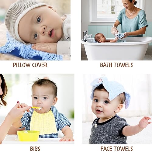 Miniatura 2 de Paños de muselina para bebé, toalla de baño suave y absorbente para niños recién nacidos, niños y niñas, paños de lavado 100% algodón