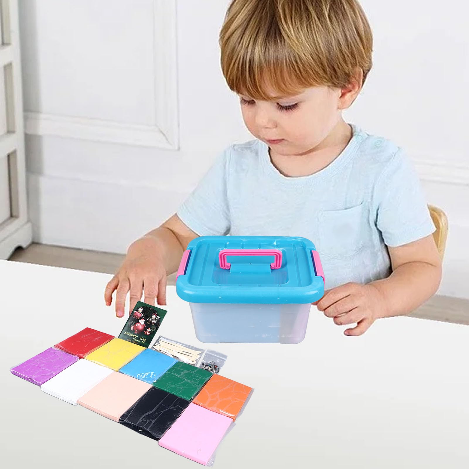Generic Juego de Arcilla de Modelado de 10 Colores, 250g Cada, Kit de Arcilla Polimérica Suave No Tóxica con 5 Herramientas de Escultura para Niños, Aprendizaje DIY