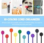 Rich&Ray Magnetic Reusable Silicone Cable Ties, Phone Cord Holder, Magnetic Cable Ties for Headphone Cables, Charging Cable Organizer, Book Markers, Hanging Stuff (Silicone Ties-6C 6Pack)