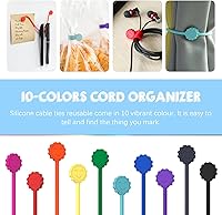 Vista 4 de Rich&Ray Silicone Magnetic Cable Ties, Reusable Phone Cord Organizer, Magnetic Twist Ties for Headphone Cables, Charging Cable Organizer, Book