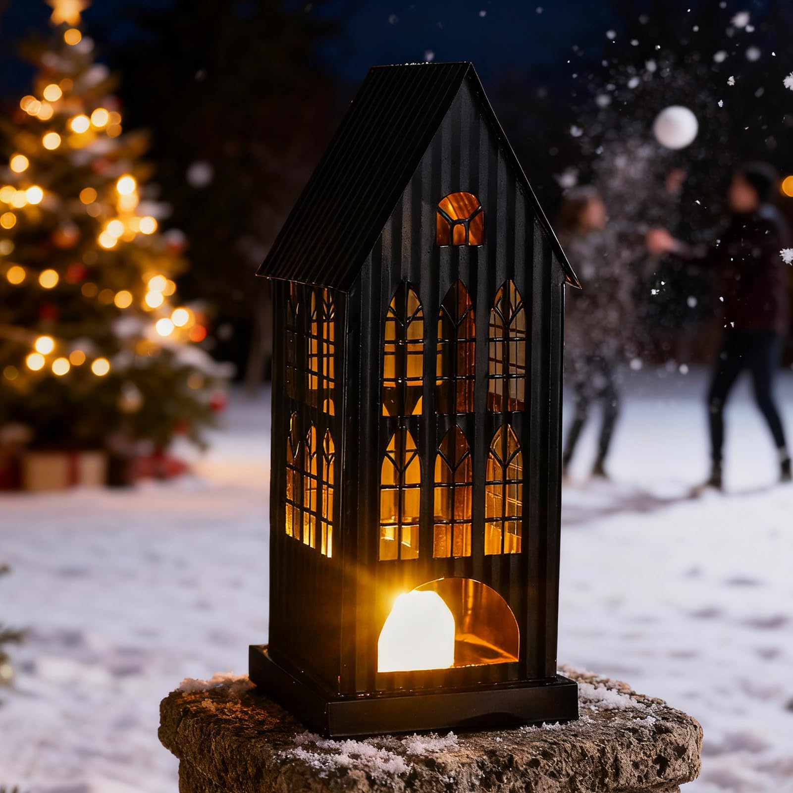 Świąteczny Świecznik Na Świeczki Tealight - Metalowa Wydrążona Dekoracja | Centralna Na Stół,Rustykalny Świece Wotywne | Dla Właścicieli Domów Mieszkanie Jadalnia Sypialnia Gabinet Ganek Toale