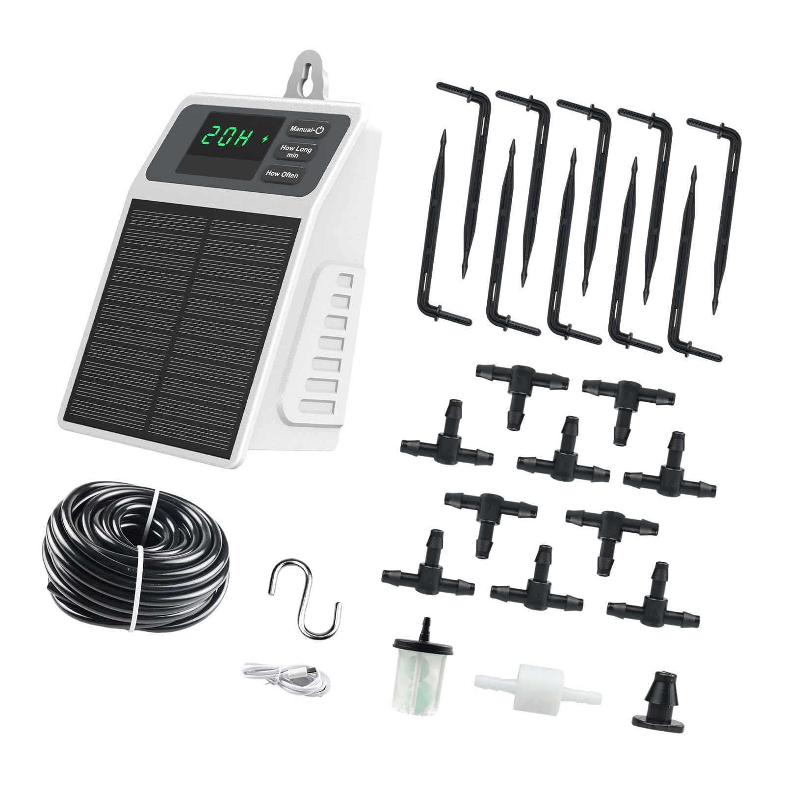 Sistemi irrigazione a goccia solare, inclusa facile installazione per la cura delle piante da interni esterni, giardini e case utilizzano l ' irrigazione a goccia solare