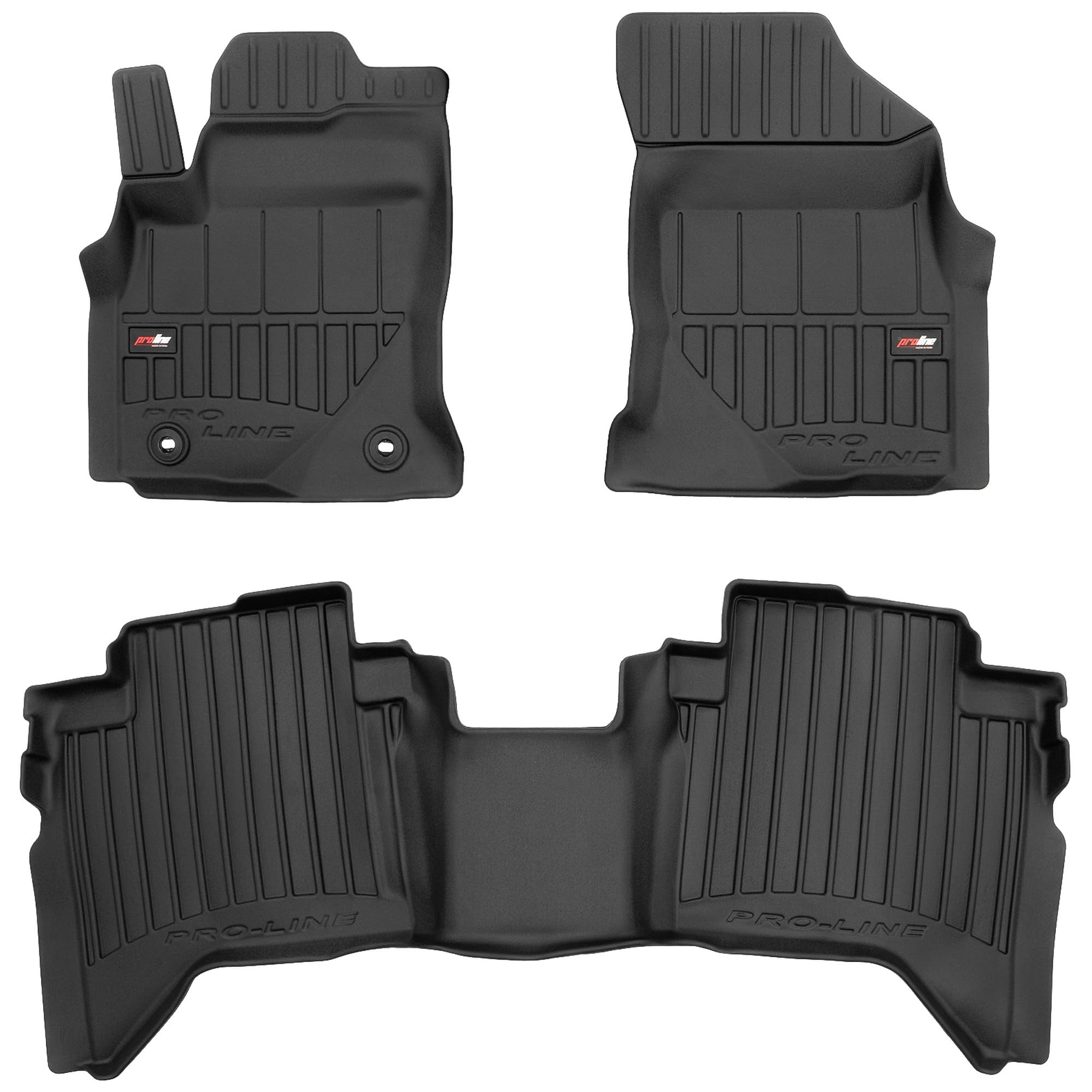 MOTOS Gummimatten Auto Fussmatte passend für Toyota Hilux VIII ab 2015 Pickup, Pickup Verbessern Sie Ihren Reisekomfort mit Antirutschmatte Auto 3D- Allwetter fußmatten Auto, Schutz vor Verschmutzung