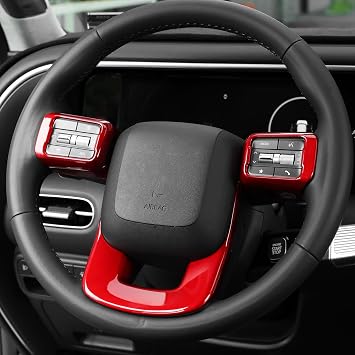 YOUTOOCAR Steering Wheel Cover Trim Compatible with Hyundai Santa Fe 2024-2026 Hyundai Palisade 2026 Hyundai IONIQ 9 Accessories Red