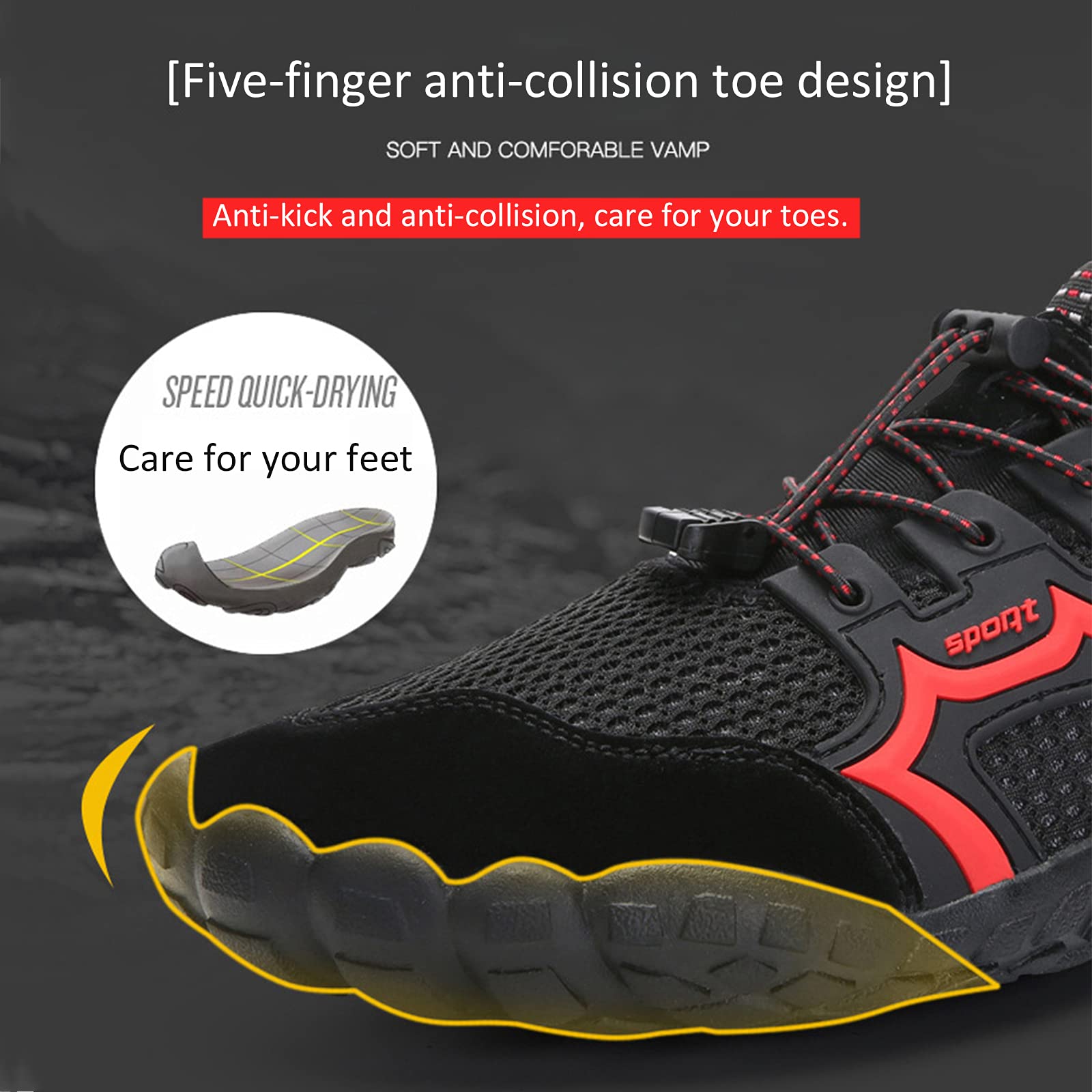 Scarpe a Piedi Nudi,Scarpe da Acqua Scarpe da Acqua Sportive ad Asciugatura Rapida da Donna da Uomo, della Punta Anti-collisione a Cinque Dita,Scarpe da Barca da Guida Unisex da Spiaggia