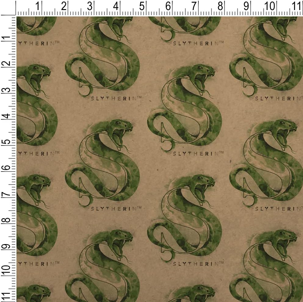 GRAPHICS & MORE Harry Potter Slytherin Watercolor Crest Premium Kraft Roll Gift Wrap Wrapping Paper