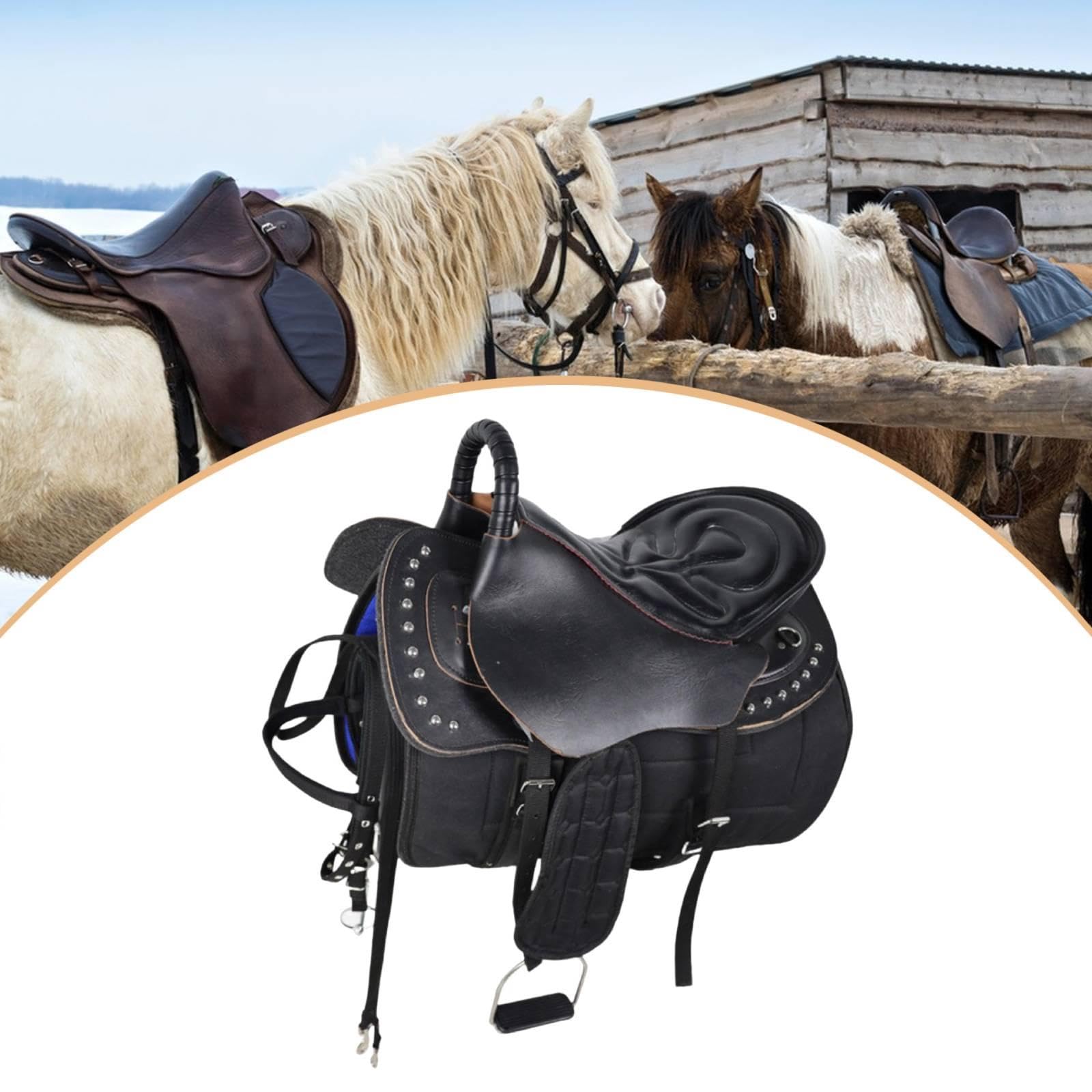 Gralara Juego de Silla de Montar para Caballo, Asiento de Equitación, Cómodo, Resistente Al Desgaste, Accesorios Deportivos, Cojín Antideslizante Práctico, Eq