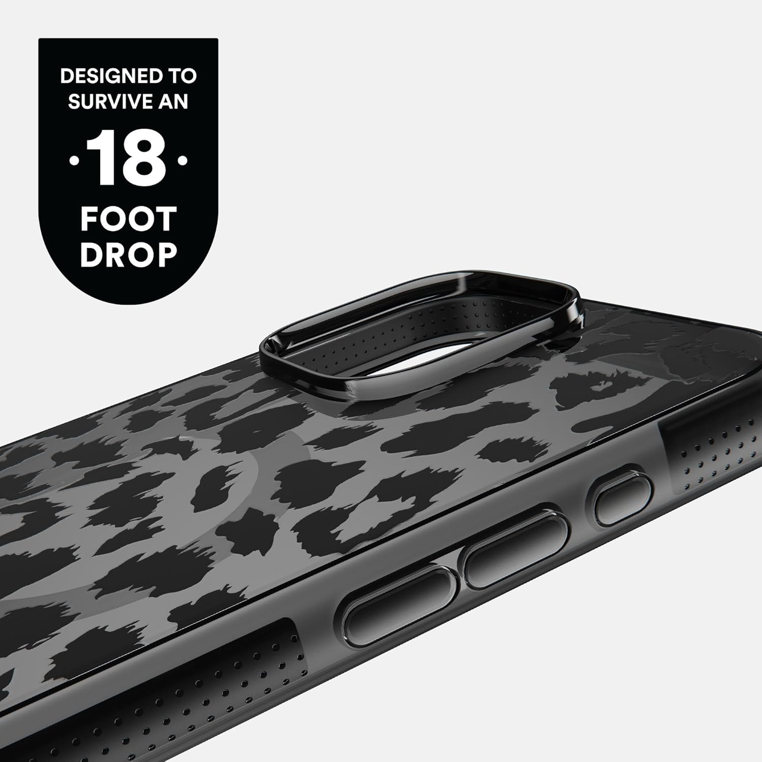 BodyGuardz Ace Pro Compatible with iPhone 16 Pro Max Case - Shockproof Cover with 18FT Drop Tested - Compatible with MagSafe - Wireless Charging - Responsive Buttons (Black/Leopard) - Image 2