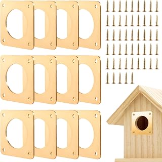 SUAVEC Liphontcta 12Pcs Metal Bird House Guards - 1 1/2" Eastern Bluebird Outside Birdhouse Nesting Entry Copper Portal Hole Protector Avoid Woodpecker Squirrel Chewing