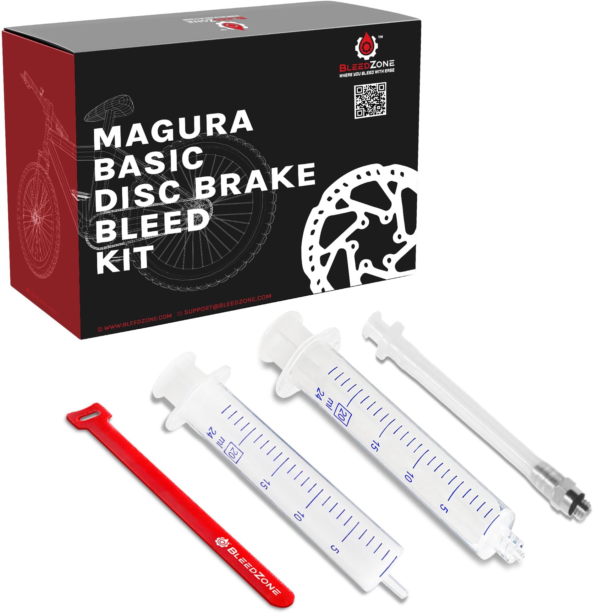 Magura Basic Disc Brake Bleed Kit for Magura Hydraulic Brakes – MTB Brake Kit, Bicycle Hydraulic Bleeding Kit with Reusable Syringes, Hose Fittings with Adapters - Magura Bleed Kit